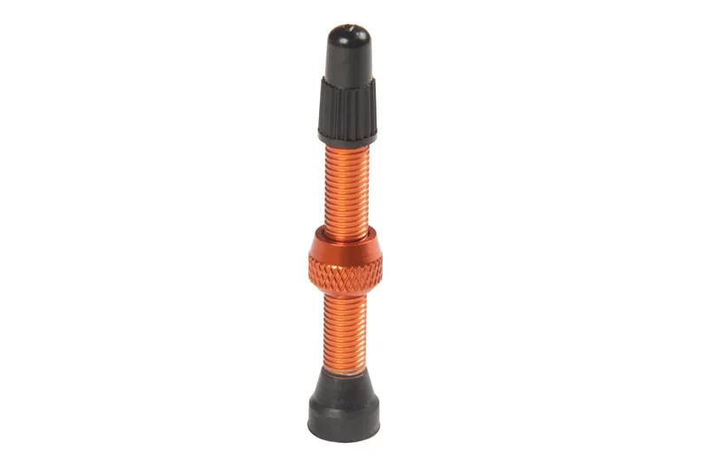 Stans No Tubes Alloy Presta Valves Pair - 44mm - Orange-2